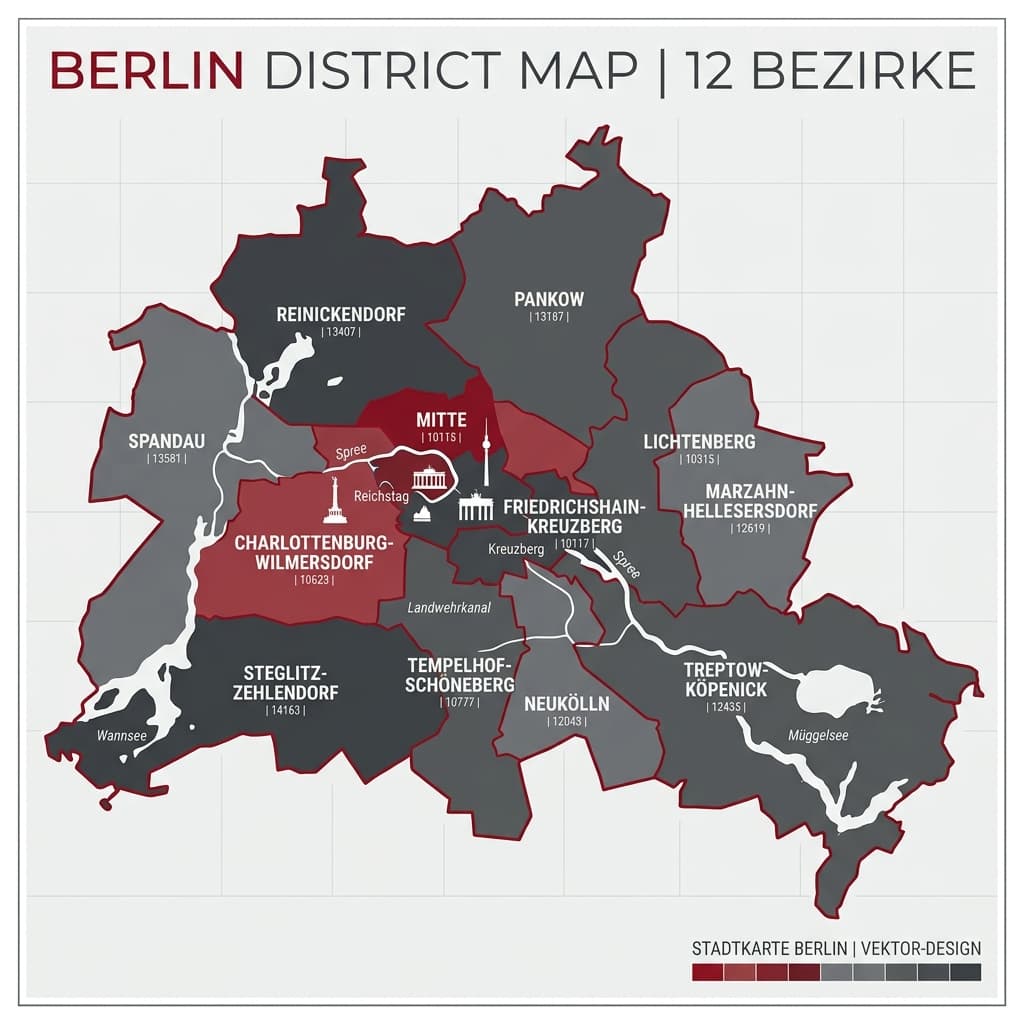 Berlin Postleitzahlen Karte Übersicht